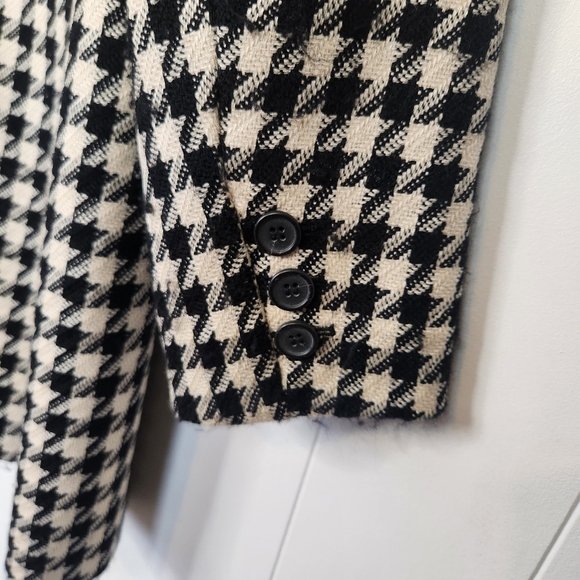 Vintage Oversized Wool Silk Plaid Boyfriend Blazer Jacket Preppy Academia Medium - Picture 9 of 14